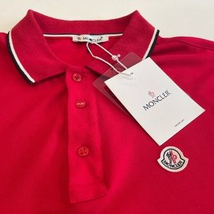 Moncler Red Polo Shirt XXL New With Tags
